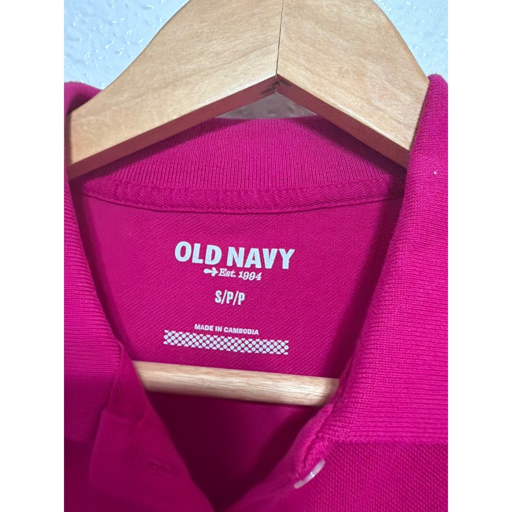 Old Navy Womens Magenta Pink Short Sleeve Pique Polo Shirt Small S NEW
